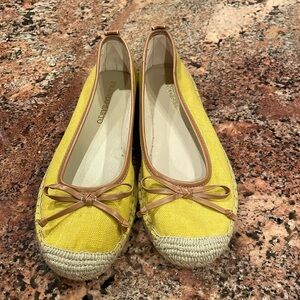 Franco Sarto Sandra Gold/Yellow Ballet Flat Espadrilles Size 8 NWOT